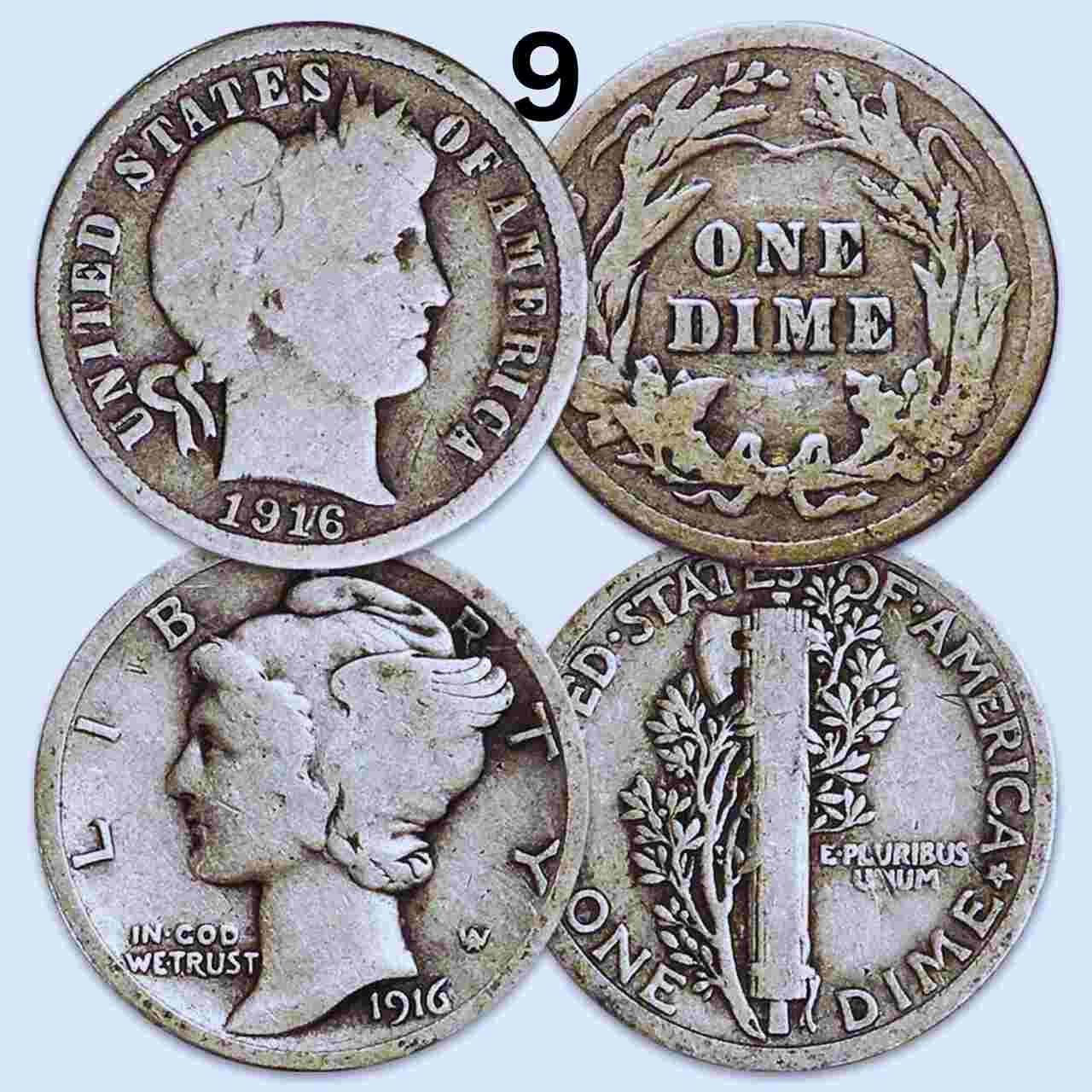 1916 United States online Barber Dime Very Good Condition